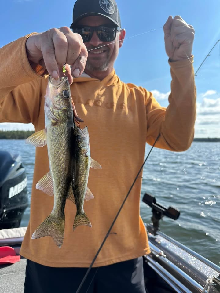 Dean Solem with a walleye at Canada