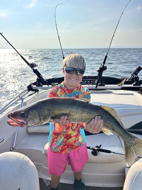 Josh Hadfield with a walleye at Lake Erie